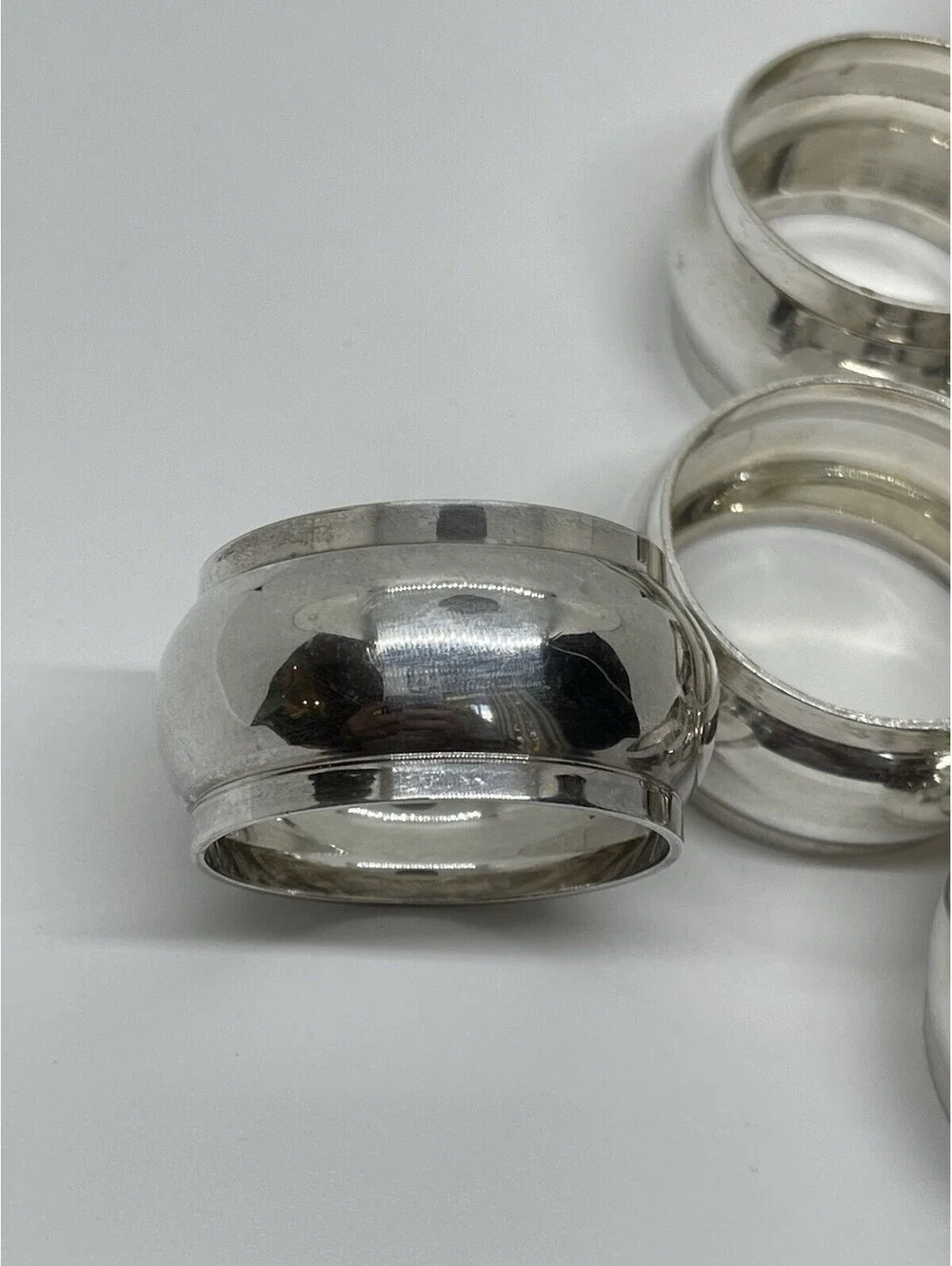 Silver Metal Soft Rounded Napkin Rings Set Of 6
